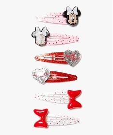 GEMO Pinces à cheveux fille avec motif Minnie (lot de 6) - Disney Rouge