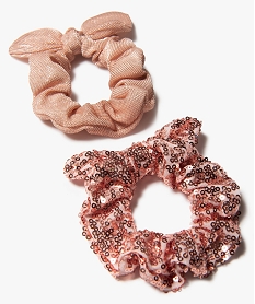 GEMO Chouchous fille avec nœud et paillettes (lot de 3) Rose