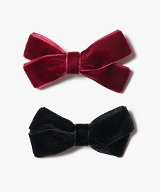 GEMO Barrettes à cheveux fille avec nœud en velours (lot de 2) Noir