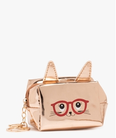 GEMO Porte-monnaie enfant brillant avec porte-clés motif chat Multicolore