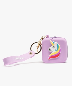 porte-cles enfant avec porte-monnaie a motif licorne violetG009501_1