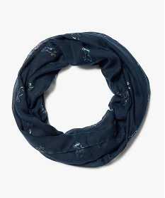 GEMO Foulard fille forme snood motif licornes irisées Bleu