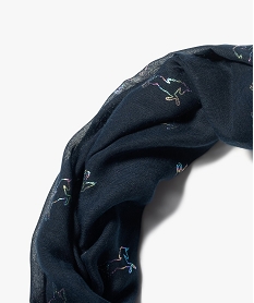 foulard fille forme snood motif licornes irisees bleuG011001_2