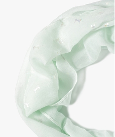 foulard fille forme snood avec micro motifs licornes bleuG011101_2