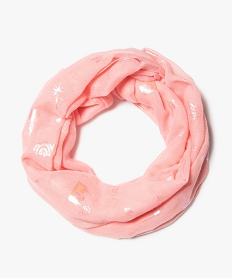 GEMO Foulard fille forme snood avec motifs irisés Rose