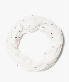 GEMO Foulard fille snood imprimé colibris brillants Blanc