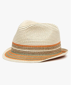 chapeau fille trilby a rayures beigeG015501_1