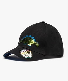 GEMO Casquette garçon motif dinosaures en sequins réversibles Noir