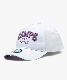 GEMO Casquette fille bicolore imprimée - Camps United Blanc