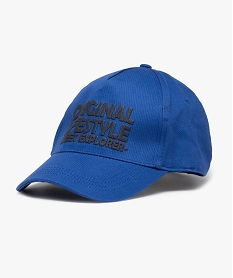 GEMO Casquette homme en toile avec inscription Bleu