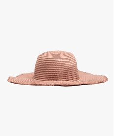 GEMO Chapeau femme en paille forme capeline Rose