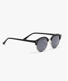 GEMO Lunettes de soleil femme forme pantos à monture bimatière Noir