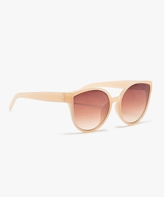 GEMO Lunettes de soleil femme forme papillon à grands verres Beige