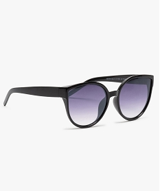 GEMO Lunettes de soleil femme forme papillon à grands verres noir standard