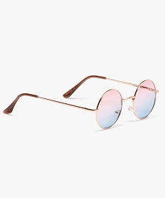 GEMO Lunettes de soleil femme forme ronde Rose