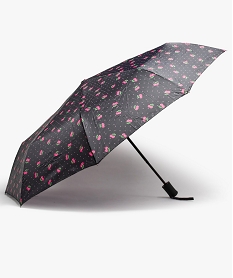GEMO Parapluie femme pliant à motifs cerises Noir