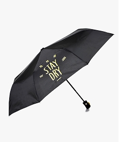 GEMO Parapluie pliant avec message Noir