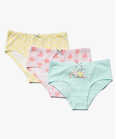 GEMO Shorties fille imprimés avec nœud pailleté (lot de 3) Multicolore