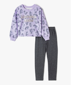 GEMO Pyjama fille avec haut molletonné à motifs licornes Imprimé