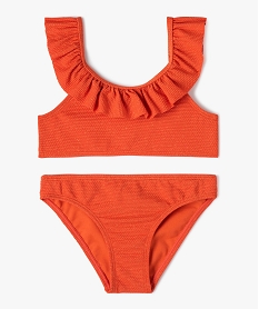 GEMO Maillot de bain fille à paillettes Rouge