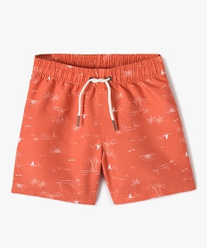 GEMO Short de bain garçon avec motifs exotiques kaki fonce
