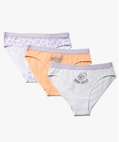 GEMO Culottes filles à motifs positifs (lot de 3) Multicolore