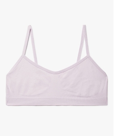 GEMO Brassière à fines bretelles en maille extensible fille Violet