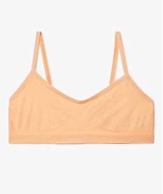 GEMO Brassière à fines bretelles en maille extensible fille Orange