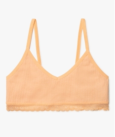 GEMO Brassière à fines bretelles en maille côtelée fille orange standard