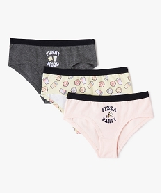 GEMO Shorties fille à motifs junk food (lot de 3) Multicolore