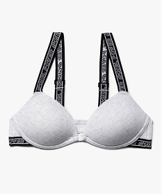 GEMO Soutien-gorge fille paddé avec fermeture devant Gris