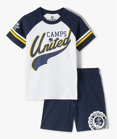 GEMO Pyjashort garçon avec inscriptions – Camps United Blanc