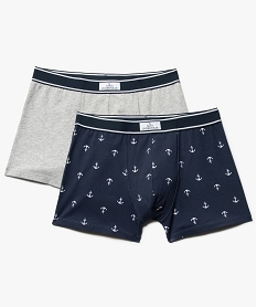 GEMO Boxer homme avec motifs marins (lot de 2) Bleu