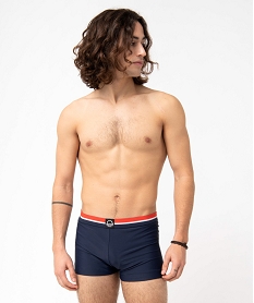 GEMO Shorty de bain homme avec ceinture tricolore Bleu