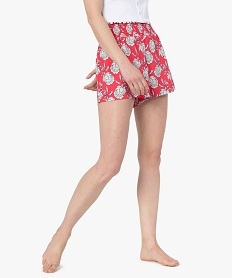short de pyjama femme imprime avec taille smockee imprimeG063301_1