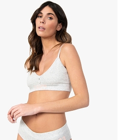 GEMO Brassière femme à fines bretelles – Camps United Gris