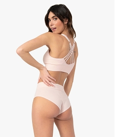 GEMO Brassière de sport femme avec bretelles croisées dans le dos Rose