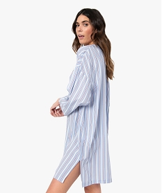 GEMO Chemise de nuit femme à manches 34 Bleu