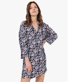 GEMO Chemise de nuit femme à manches 34 Imprimé