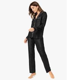 GEMO Pyjama deux pièces femme : chemise et pantalon dore