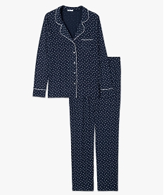 pyjama deux pieces femme   chemise et pantalon imprime pyjamas ensembles vestesG067301_4