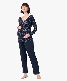 GEMO Pyjama de grossesse et dallaitement bleu vif