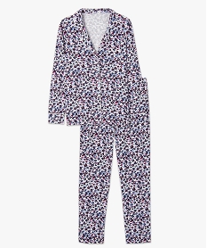 pyjama deux pieces femme   chemise et pantalon imprime pyjamas ensembles vestesG067901_4