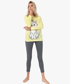 GEMO Pyjama femme bicolore avec motif Disney Jaune