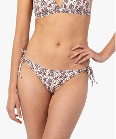 GEMO Bas de maillot de bain femme forme culotte à motifs fleuris Imprimé