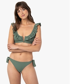 bas de maillot de bain femme uni forme tanga vert bas de maillots de bainG070001_3