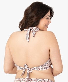 haut de maillot de bain femme grande taille triangle foulard imprime haut de maillots de bainG070201_2