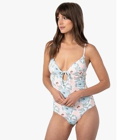 GEMO Maillot de bain femme une pièce à motifs fleuris avec armatures imprime flowers