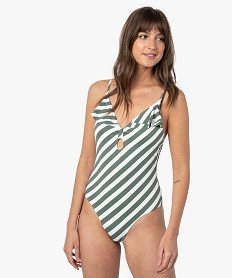 GEMO Maillot de bain femme une pièce à rayures mini stripes