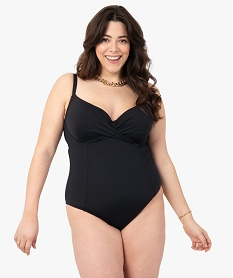 maillot de bain femme grande taille 1 piece a armatures noirG071601_1